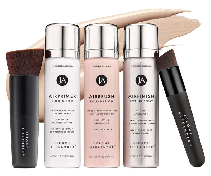 Jerome Alexander MagicMinerals AirBrush Foundation Set by Jerome Alexander - Complete 5pc Spray Makeup Set with Foundation, Primer, and Setting/Finishing Spray - for Smooth, Radiant Skin (Fair) - Image 1